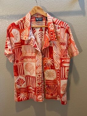 Honolii Aloha Orange & Cream Cotton Aloha Shirt